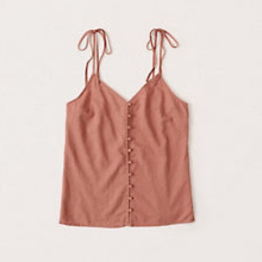 Abercrombie&Fitch Linen-Blend Button-Up Cami